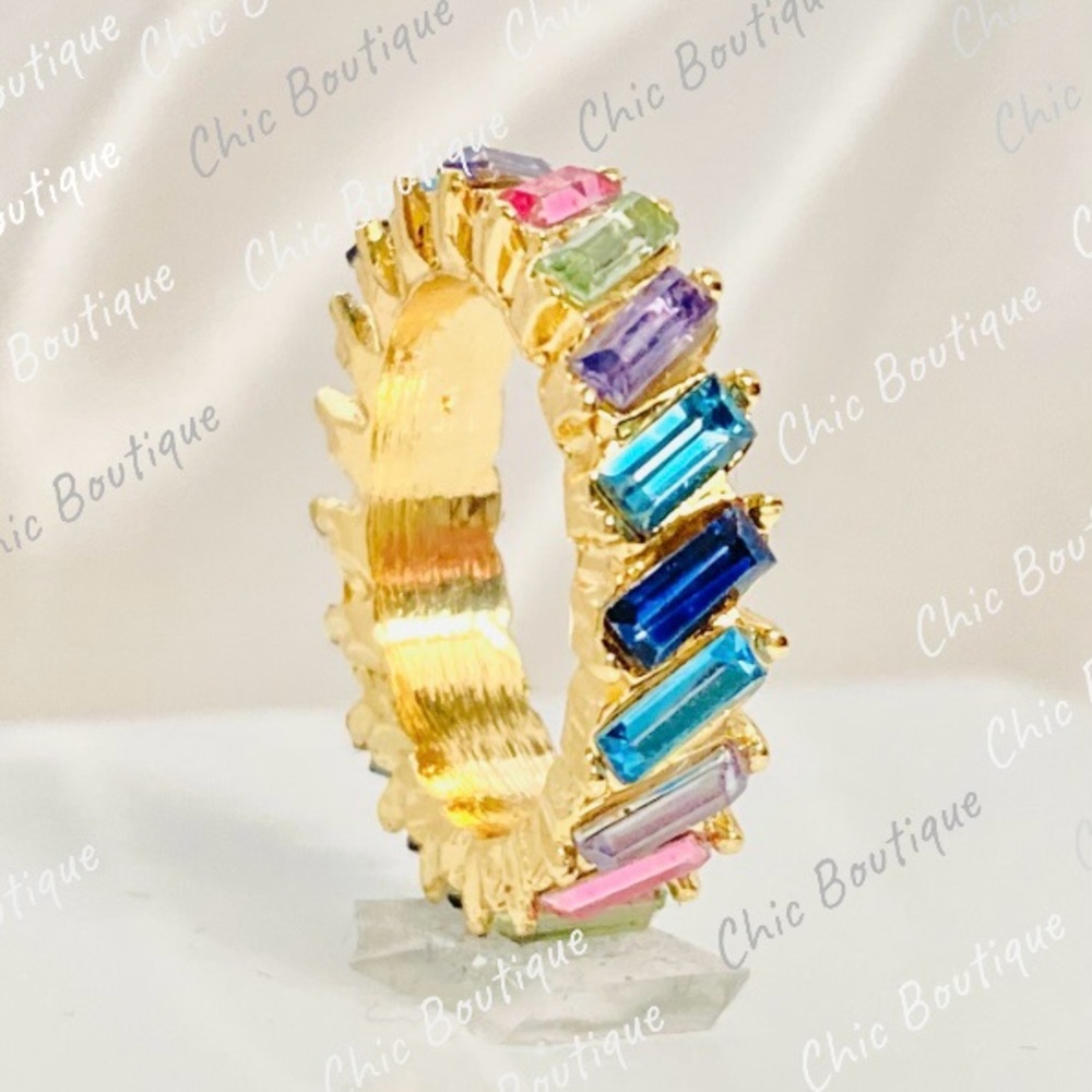 (510) Gold Plated CZ Multicolor Women's Ring